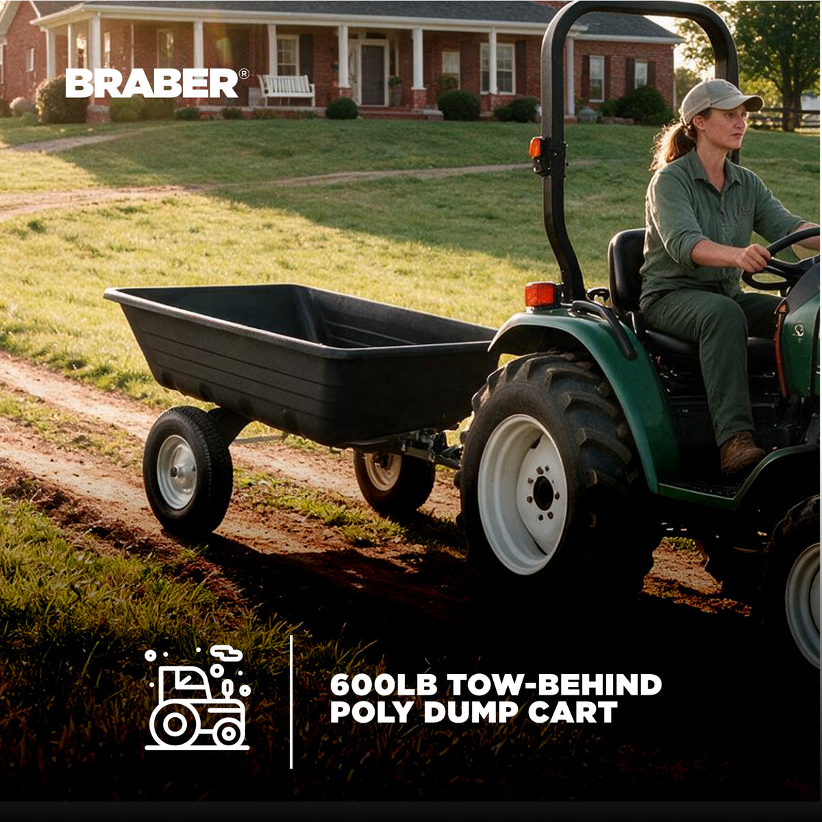 Tow-Behind Poly Dump Cart 600 lb – TCP600