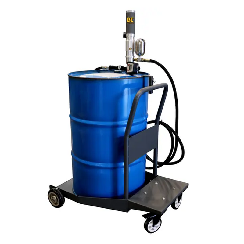 55 Gallon Mobile Oil Dispenser with Pump & Steel Frame-zoom-