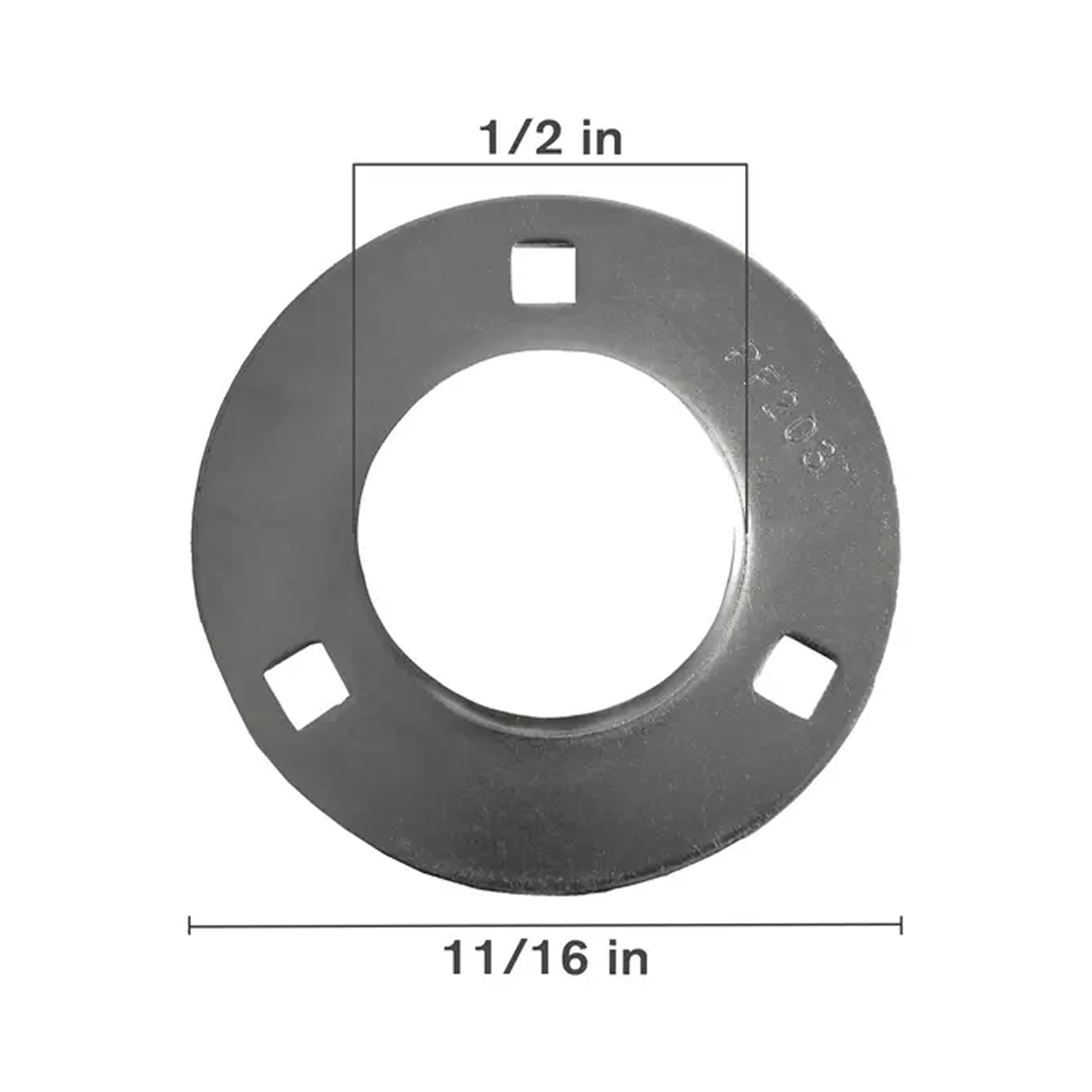 Steel 3 Bolt Flange, 1/2" - 11/16"-zoom-1
