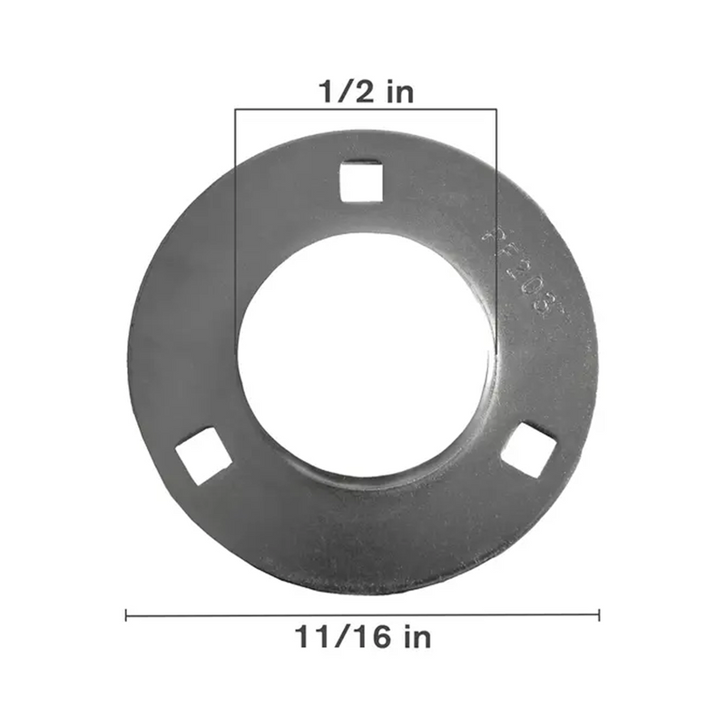 Steel 3 Bolt Flange, 1/2" - 11/16"-zoom-