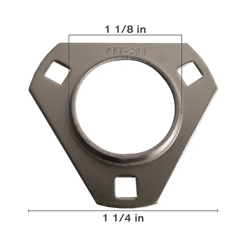 Steel 3 Bolt Flange, 1-1/8" - 1-1/4"-zoom-