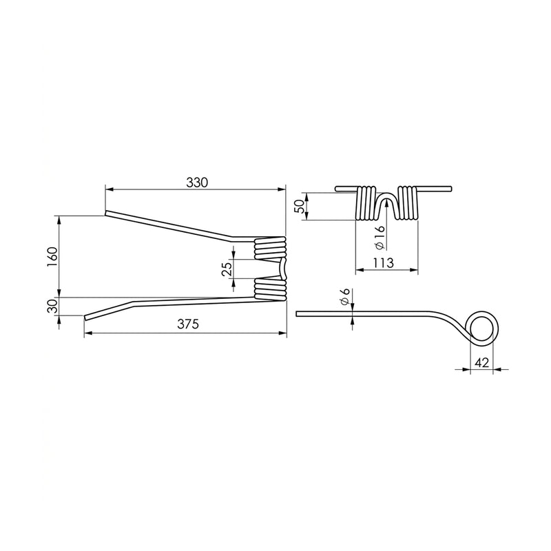 Wide Rake Tines, Left Hand, Blue, Pz / Sitrex-zoom-