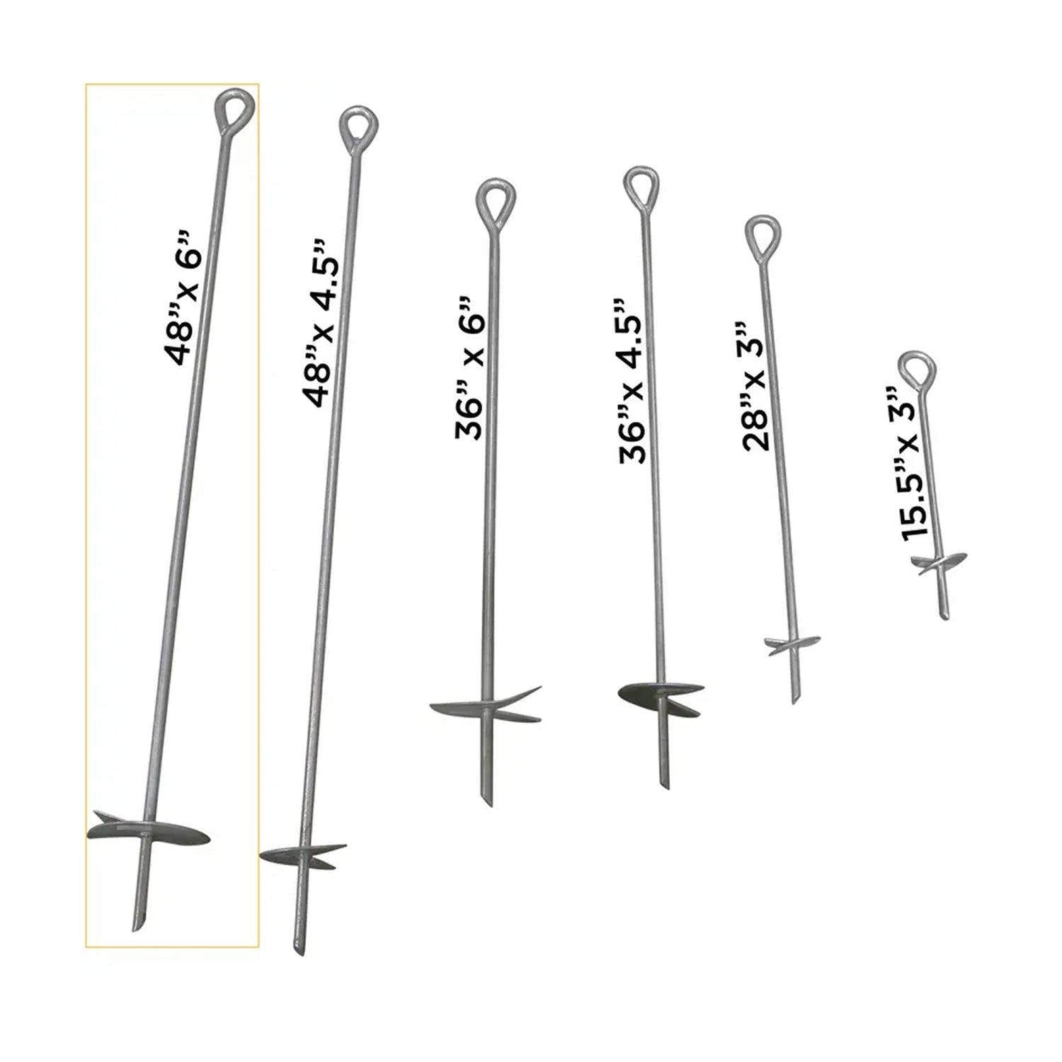 48" x 5/8" x 6" Hot Dipped Galvanized Earth Anchor-zoom-5
