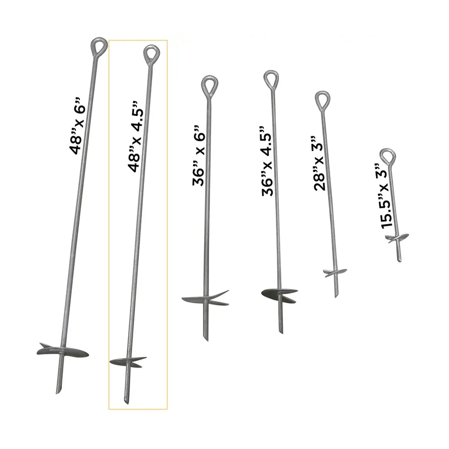 48" x 5/8" x 4-1/2" Hot Dipped Galvanized Earth Anchor-zoom-5