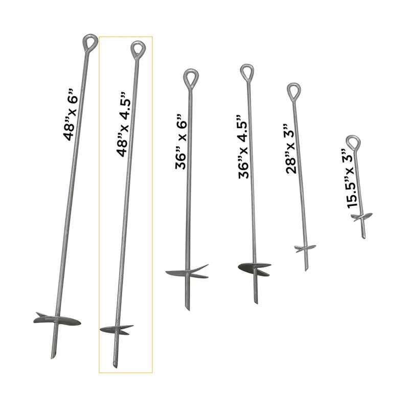 48" x 5/8" x 4-1/2" Hot Dipped Galvanized Earth Anchor-zoom-