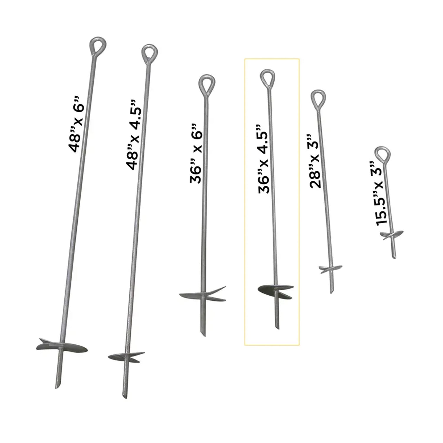 36" x 1/2" x 4-1/2" Hot Dipped Galvanized Earth Anchor-zoom-5