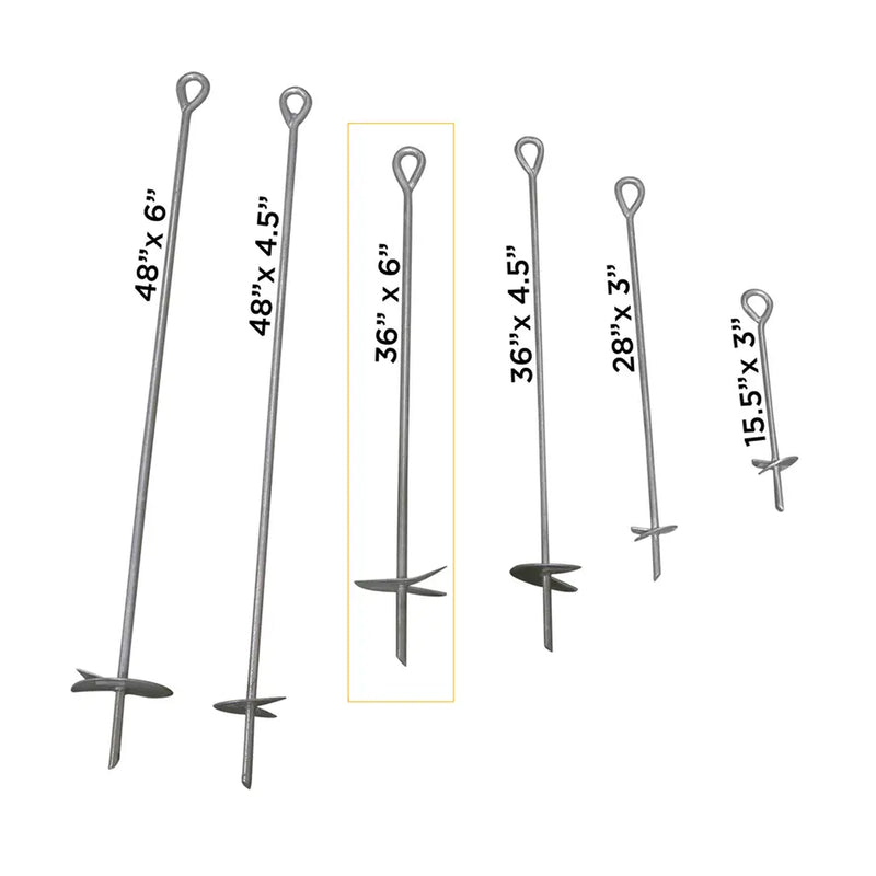 36" x 5/8" x 6" Hot Dipped Galvanized Earth Anchor-zoom-