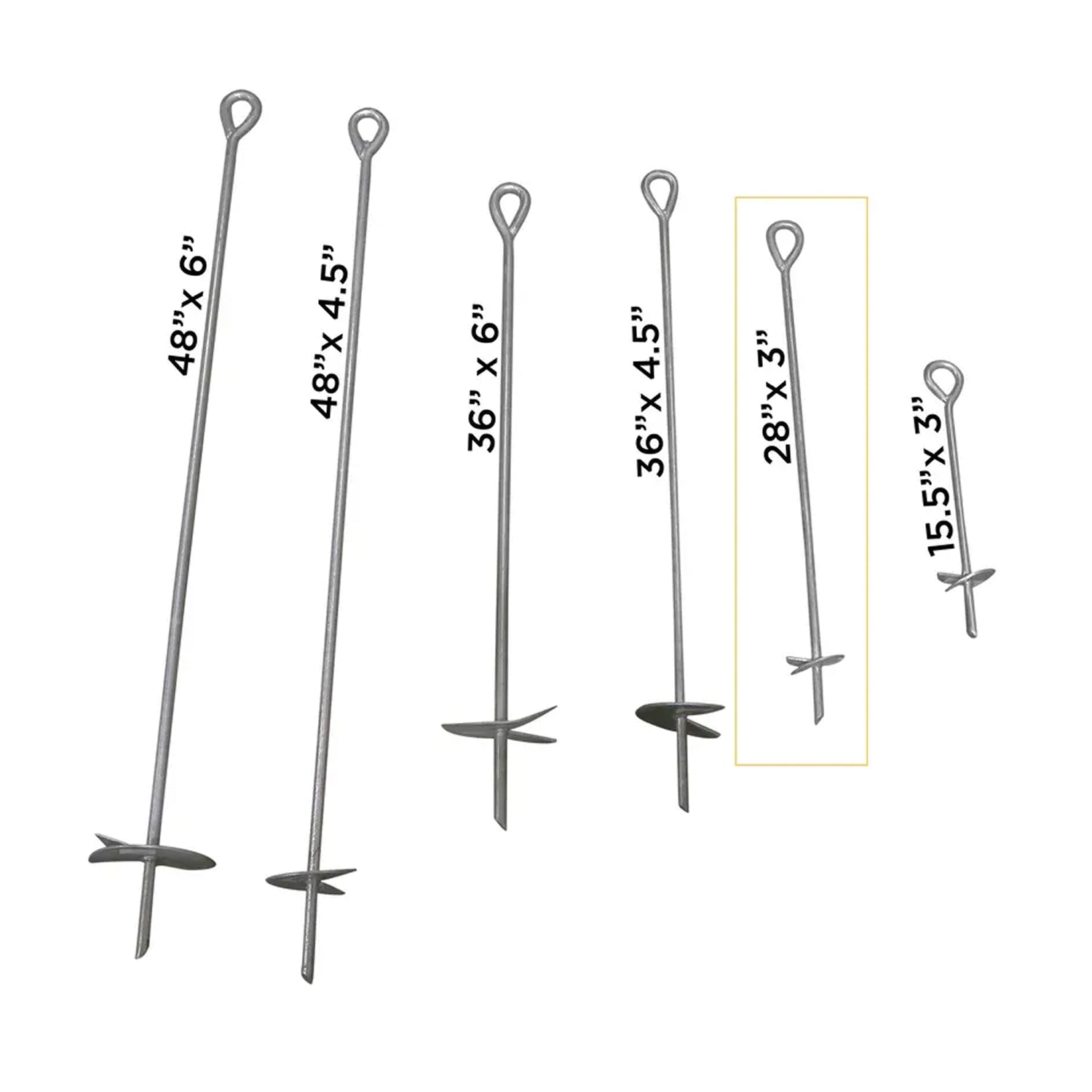 28" x 1/2" x 3" Hot Dipped Galvanized Earth Anchor-zoom-5