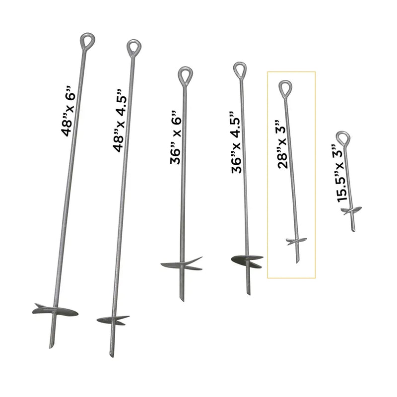 28" x 1/2" x 3" Hot Dipped Galvanized Earth Anchor-zoom-