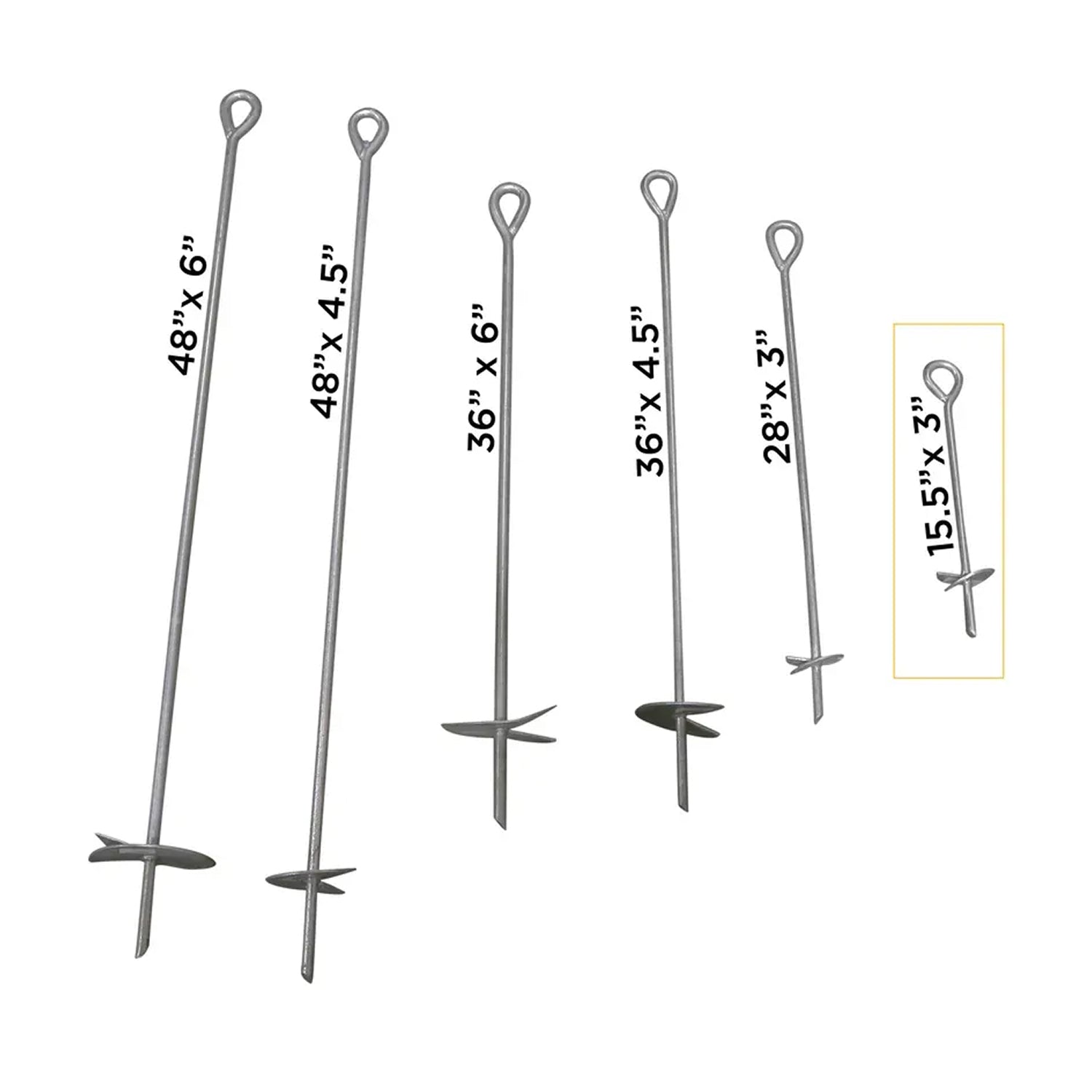 15.5" x 1/2" x 3" Hot Dipped Galvanized Earth Anchor-5