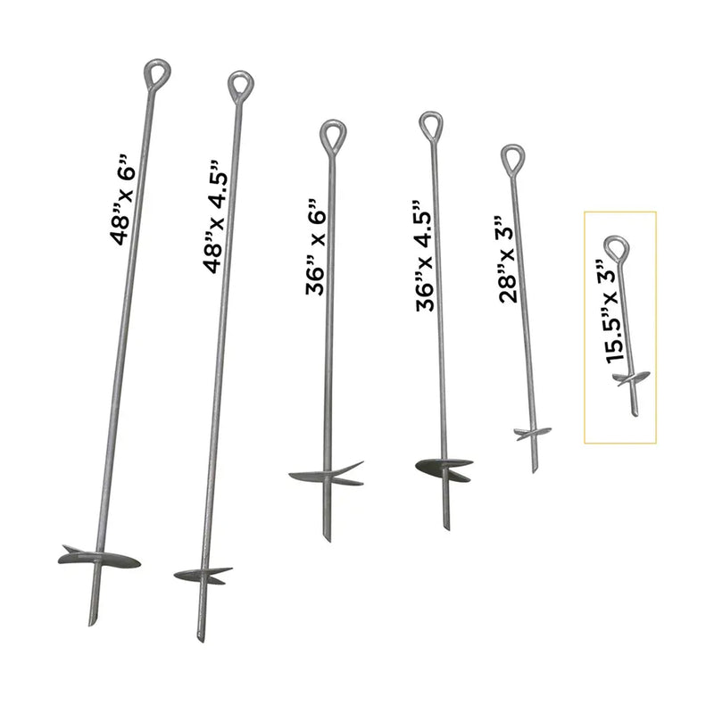15.5" x 1/2" x 3" Hot Dipped Galvanized Earth Anchor-zoom-