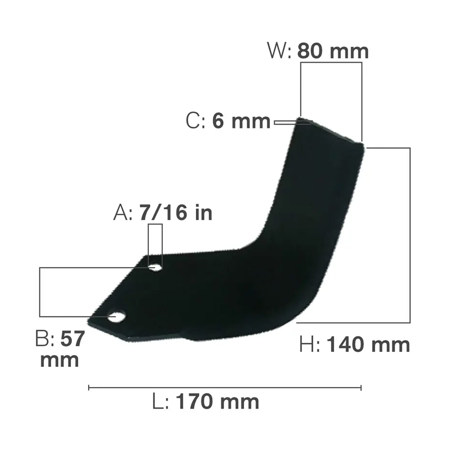 L-Shaped Tillage Blade, Left Hand-1