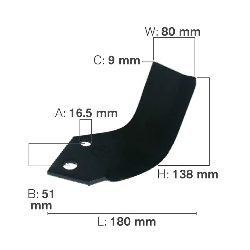 C-Shaped Tillage Blade, Left Hand-zoom-