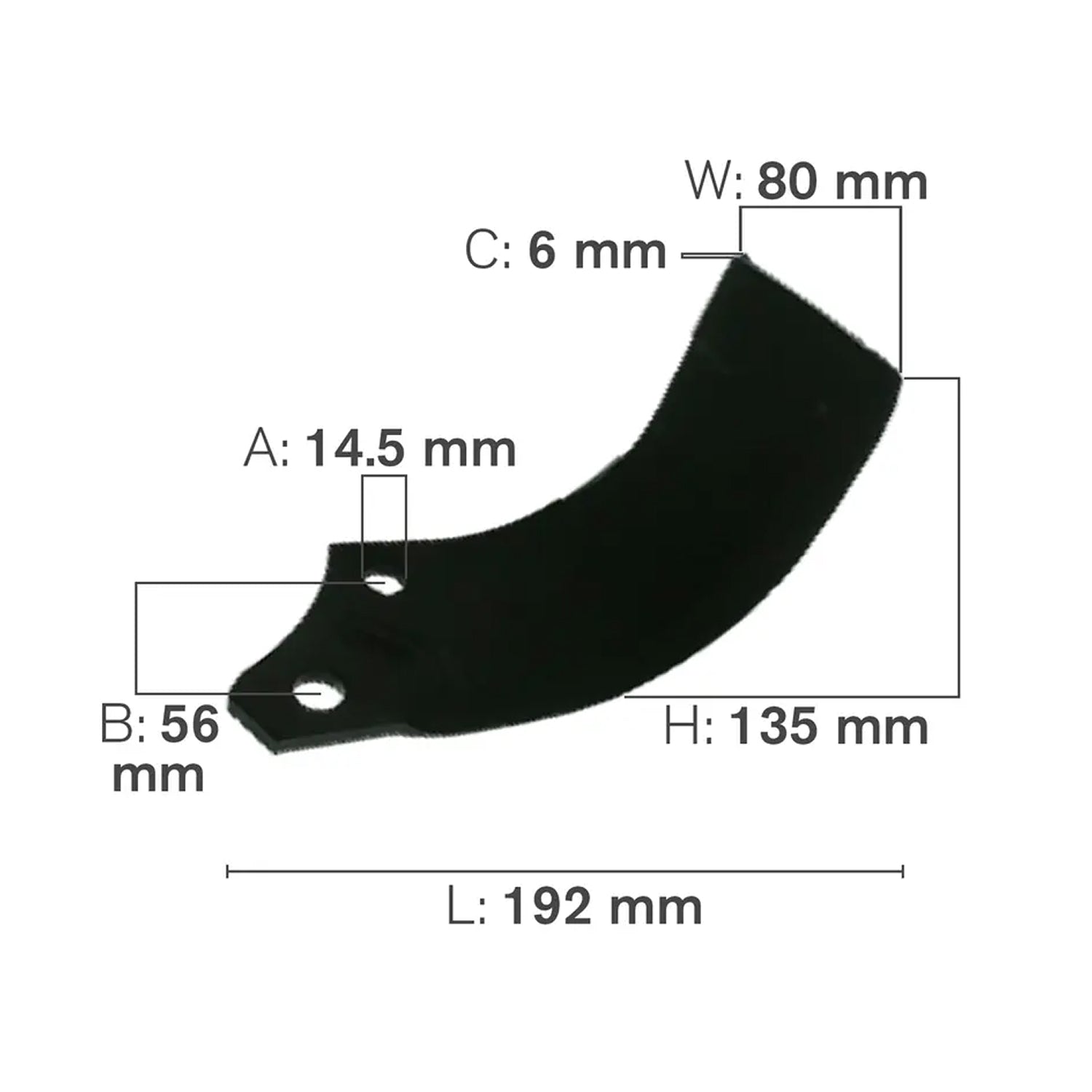 C-Shaped Tillage Blade, Left Hand-1