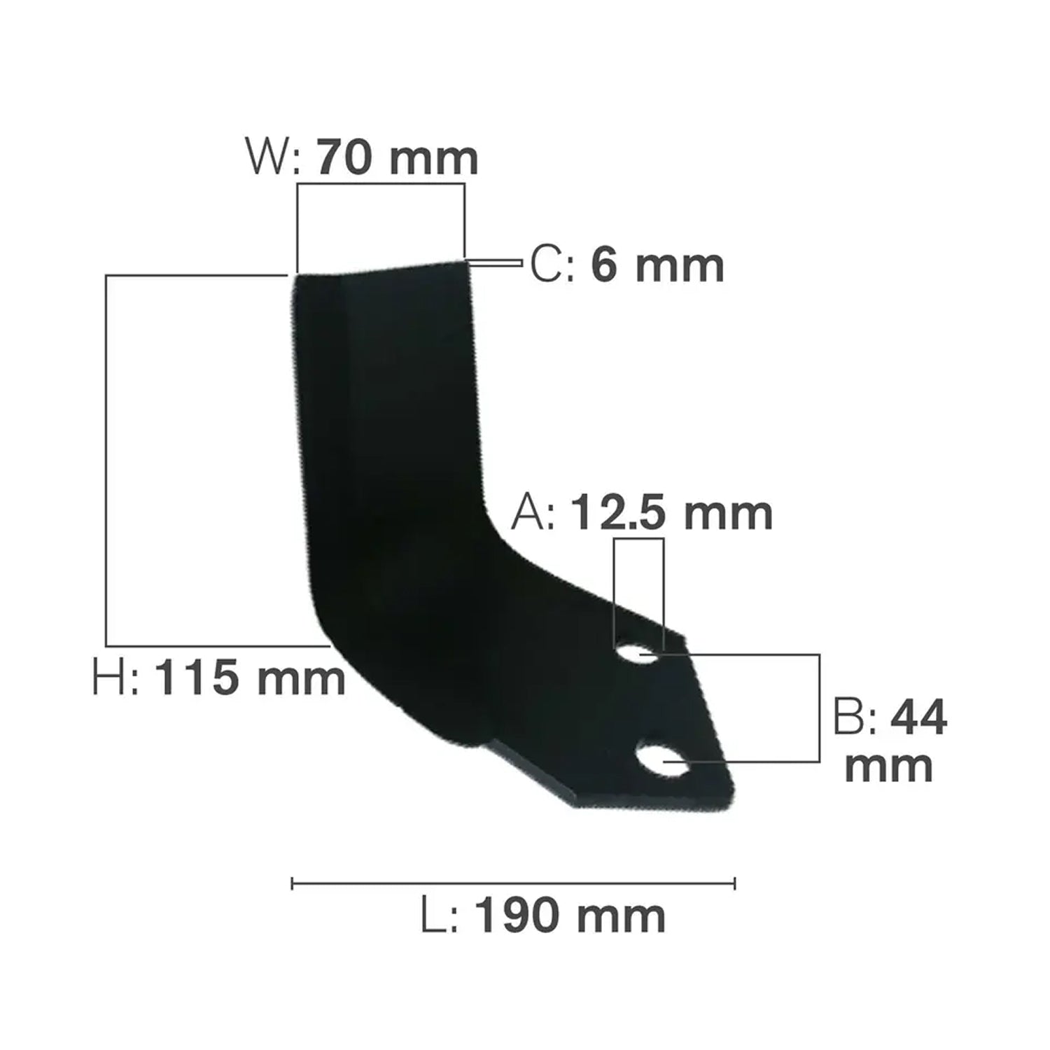 C-Shaped Tillage Blade, Right Hand
