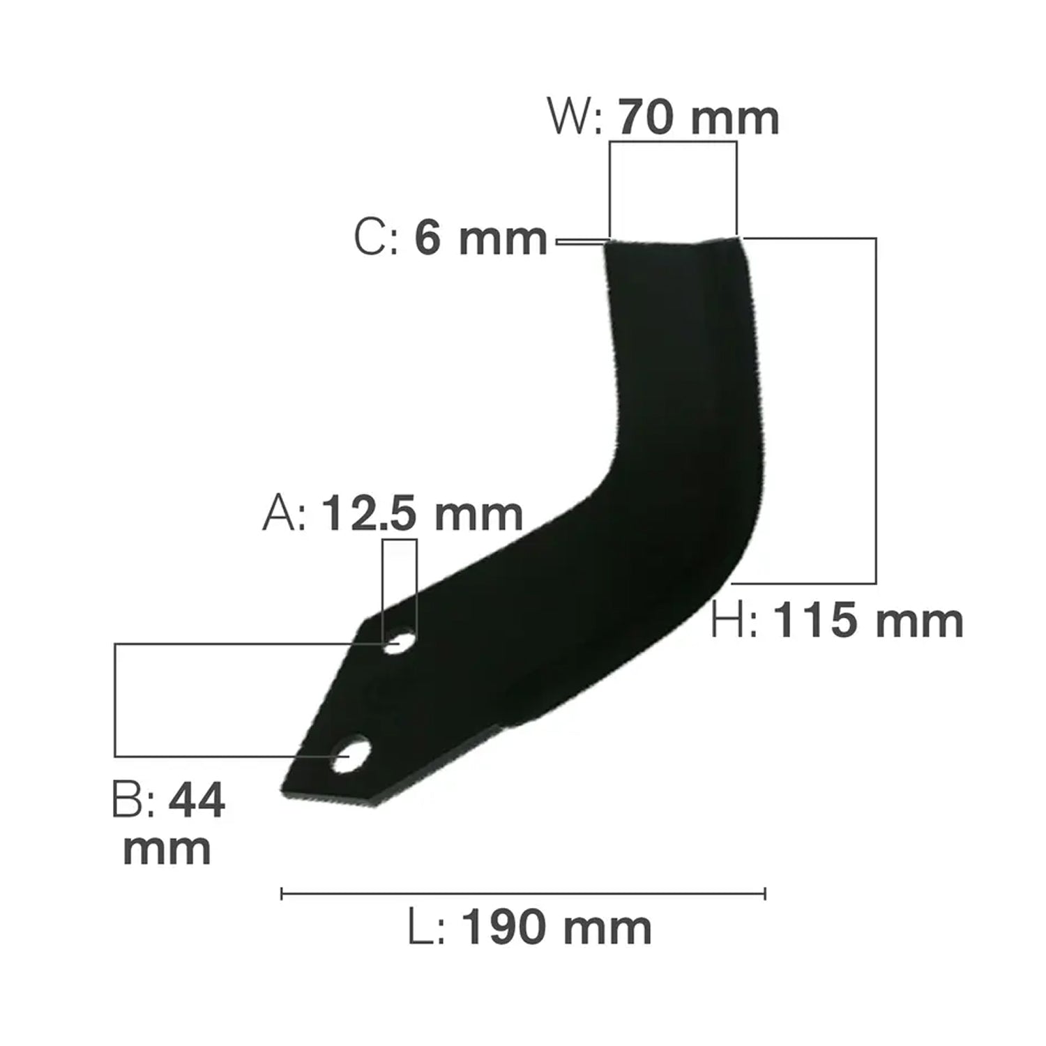 C-Shaped Tillage Blade, Left Hand-zoom-1