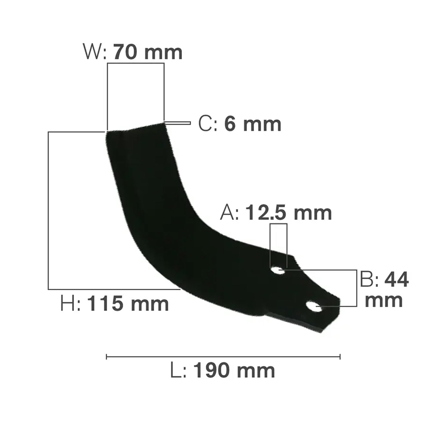 C-Shaped Tillage Blade, Right Hand-zoom-1