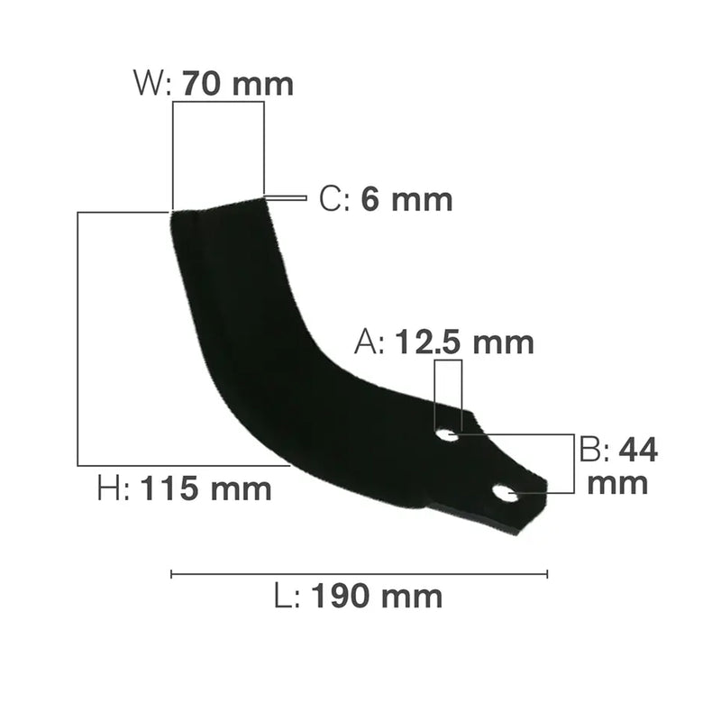 C-Shaped Tillage Blade, Right Hand-zoom-