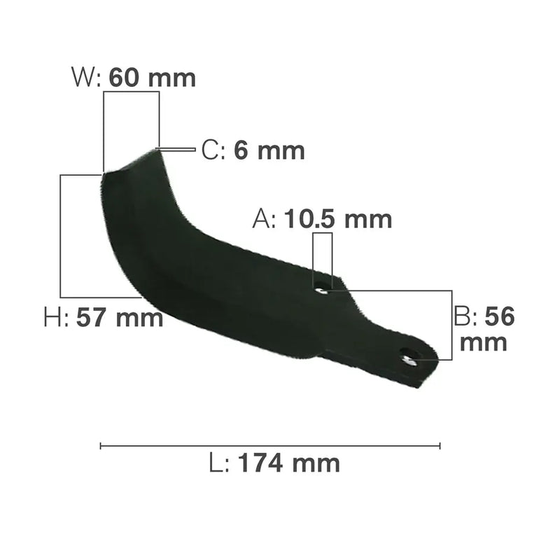 C-Shaped Tillage Blade, Right Hand-zoom-