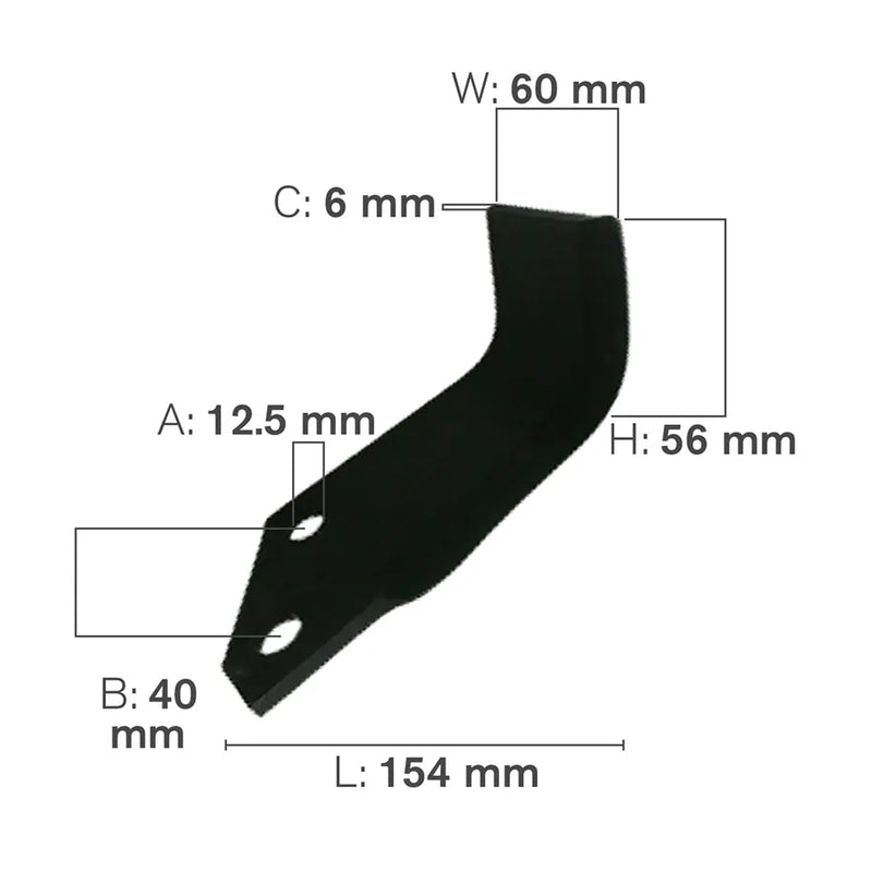C-Shaped Tillage Blade, Left Hand, Hard Surfaced-zoom-