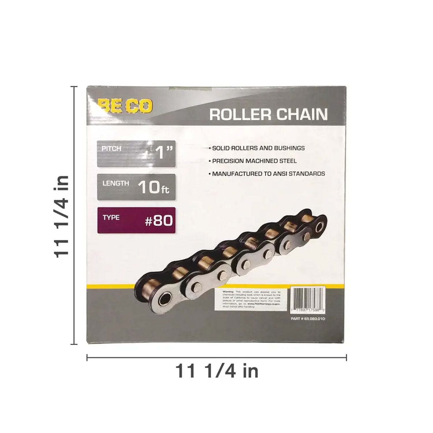 10' x 1" Roller Chain, #80R-3