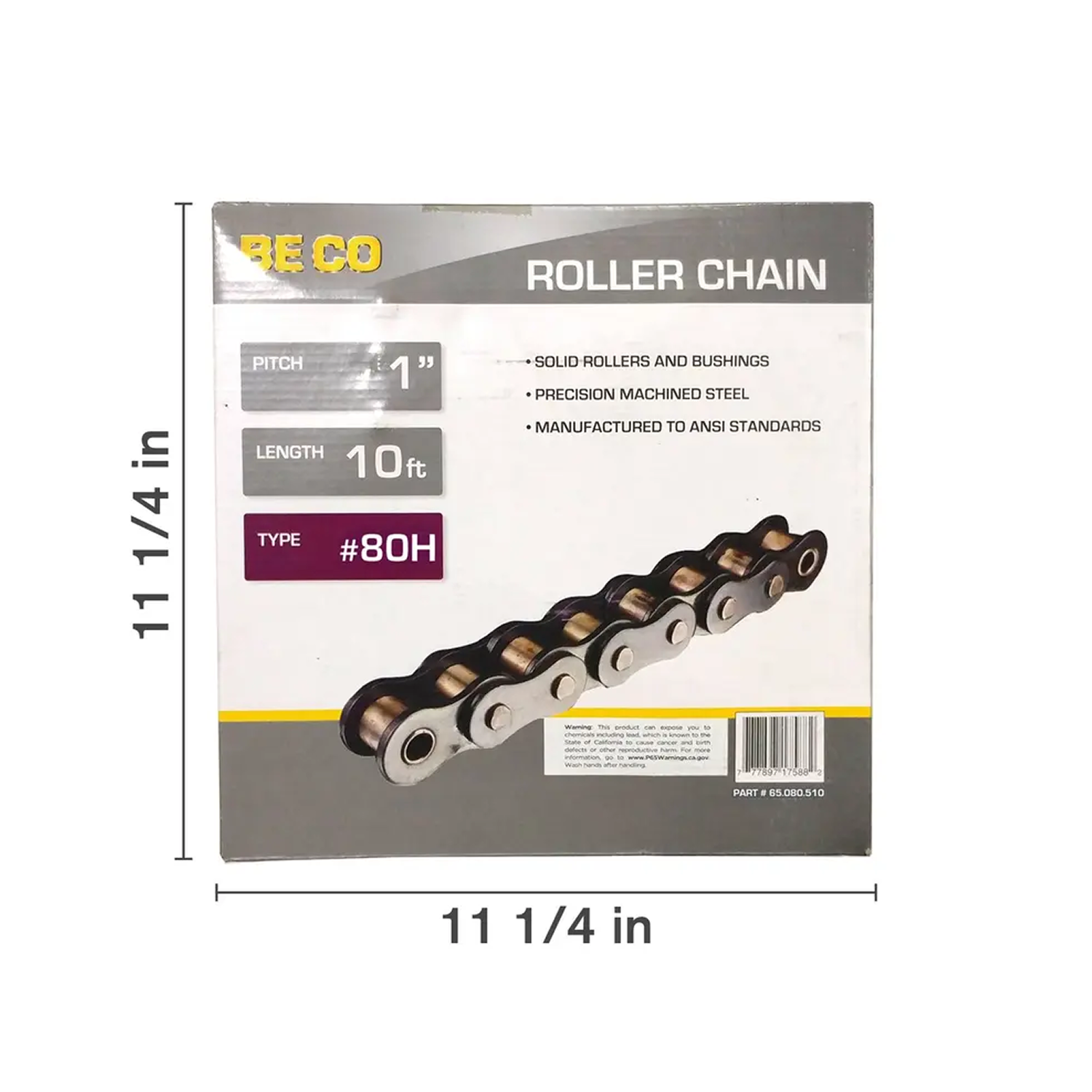 10' x 1" Roller Chain, #80H-3