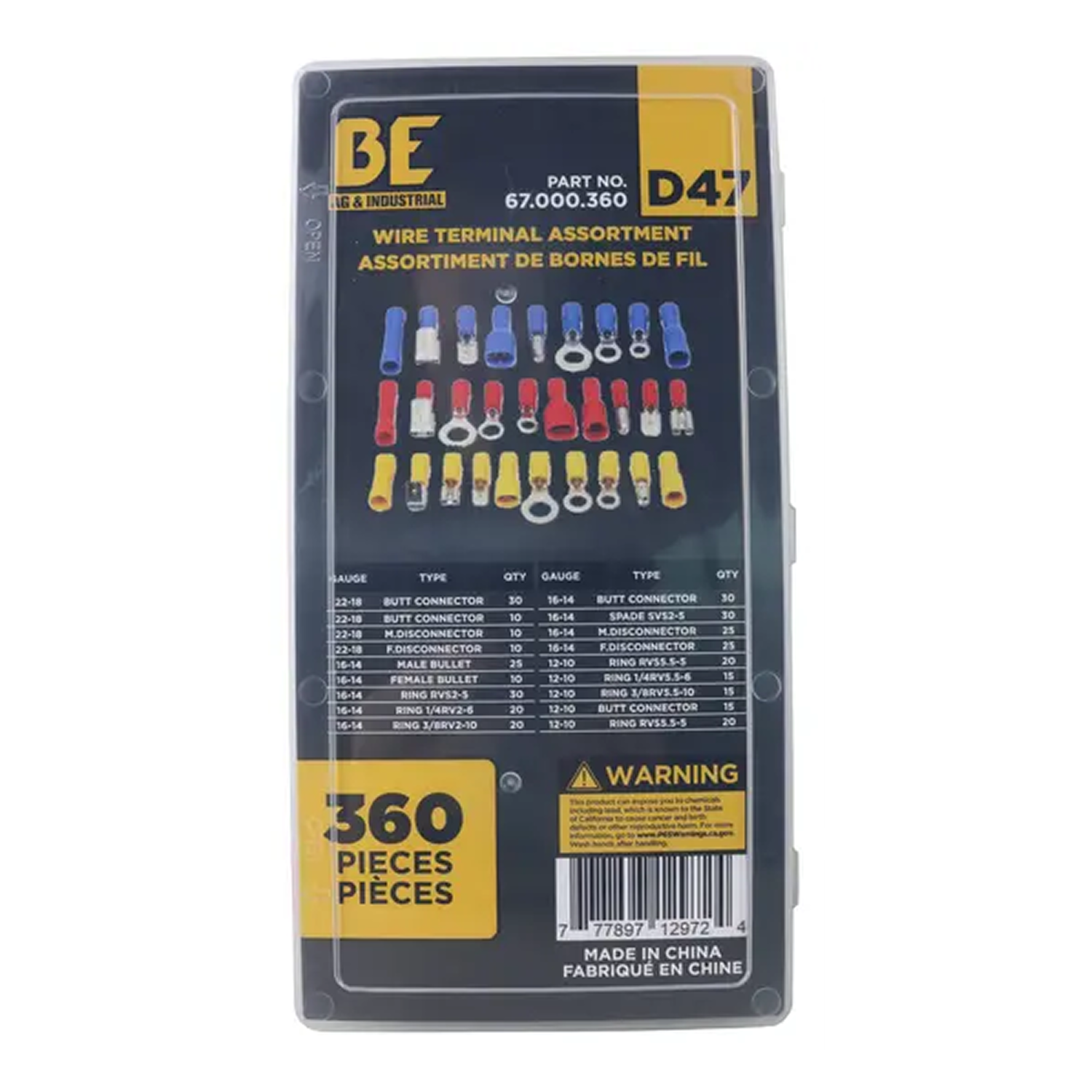 360-Piece Wire Terminal Assortment Kit-zoom-1
