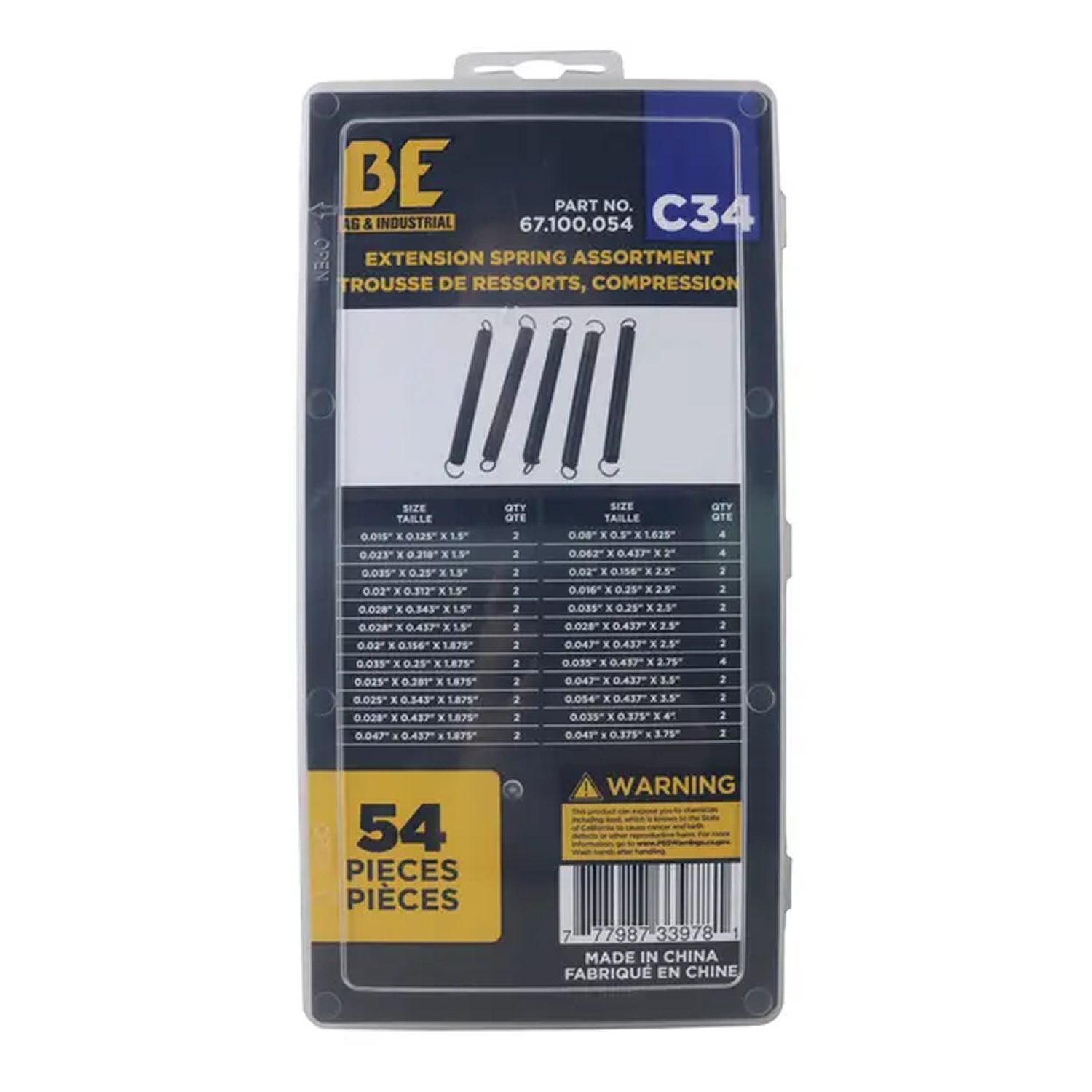 54-Piece Extension Spring Assortment Kit-1