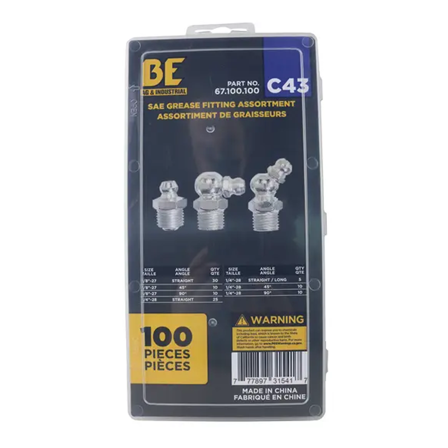 100-Piece SAE Grease Fitting Assortment Kit-1