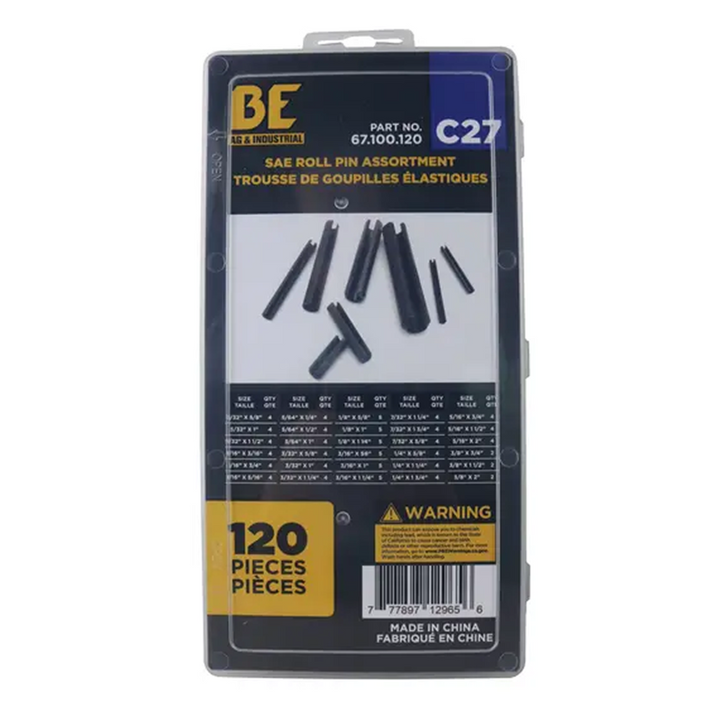 120-Piece SAE Roll Pin Assortment Kit-zoom-