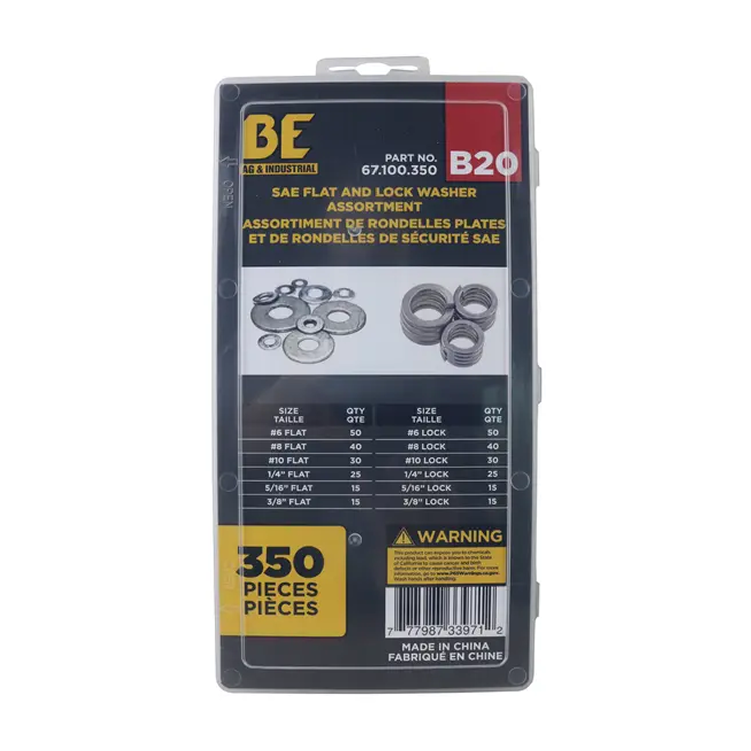 350-Piece SAE Flat & Lock Washer Assortment Kit-1