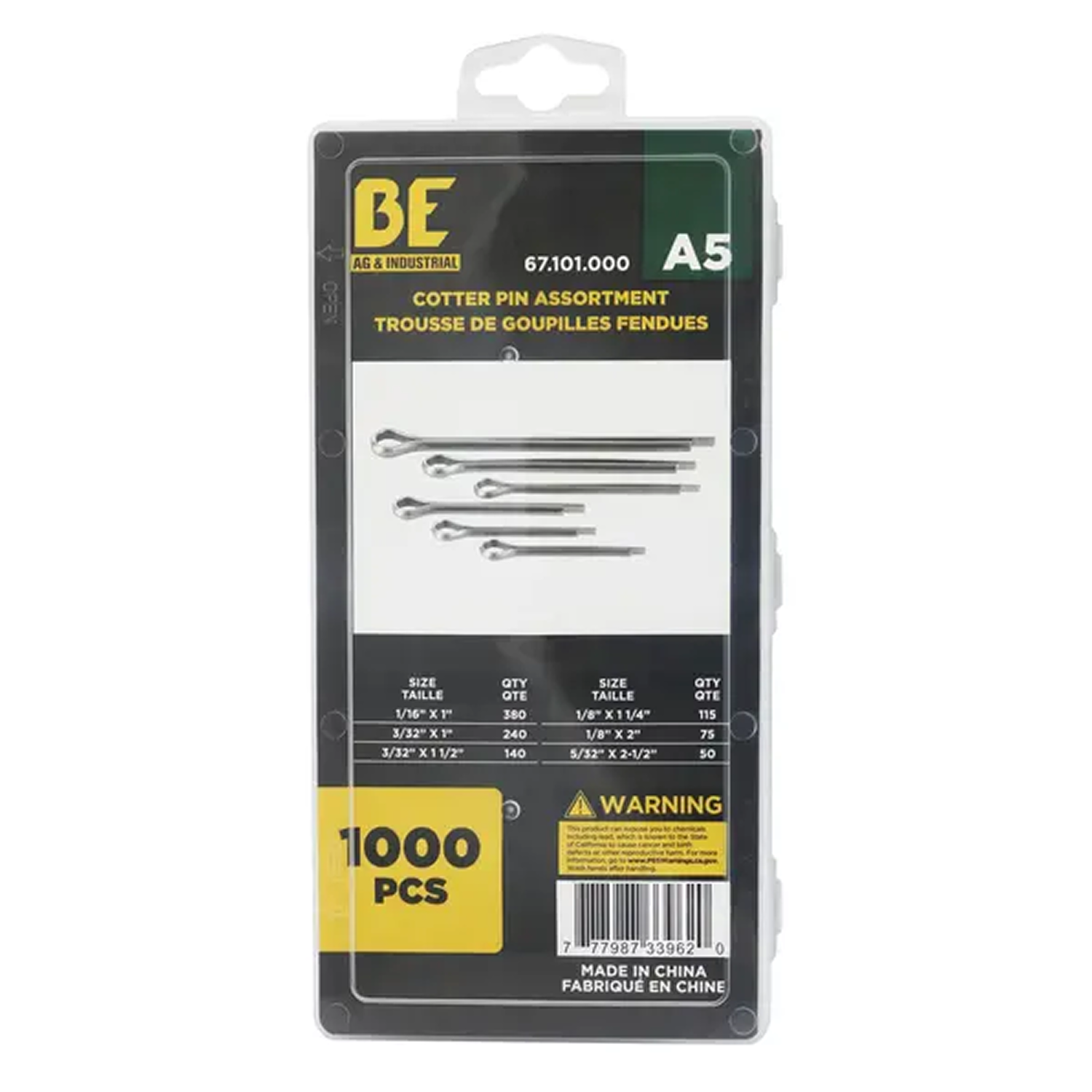 1000-Piece Cotter Pin Assortment Kit-zoom-1