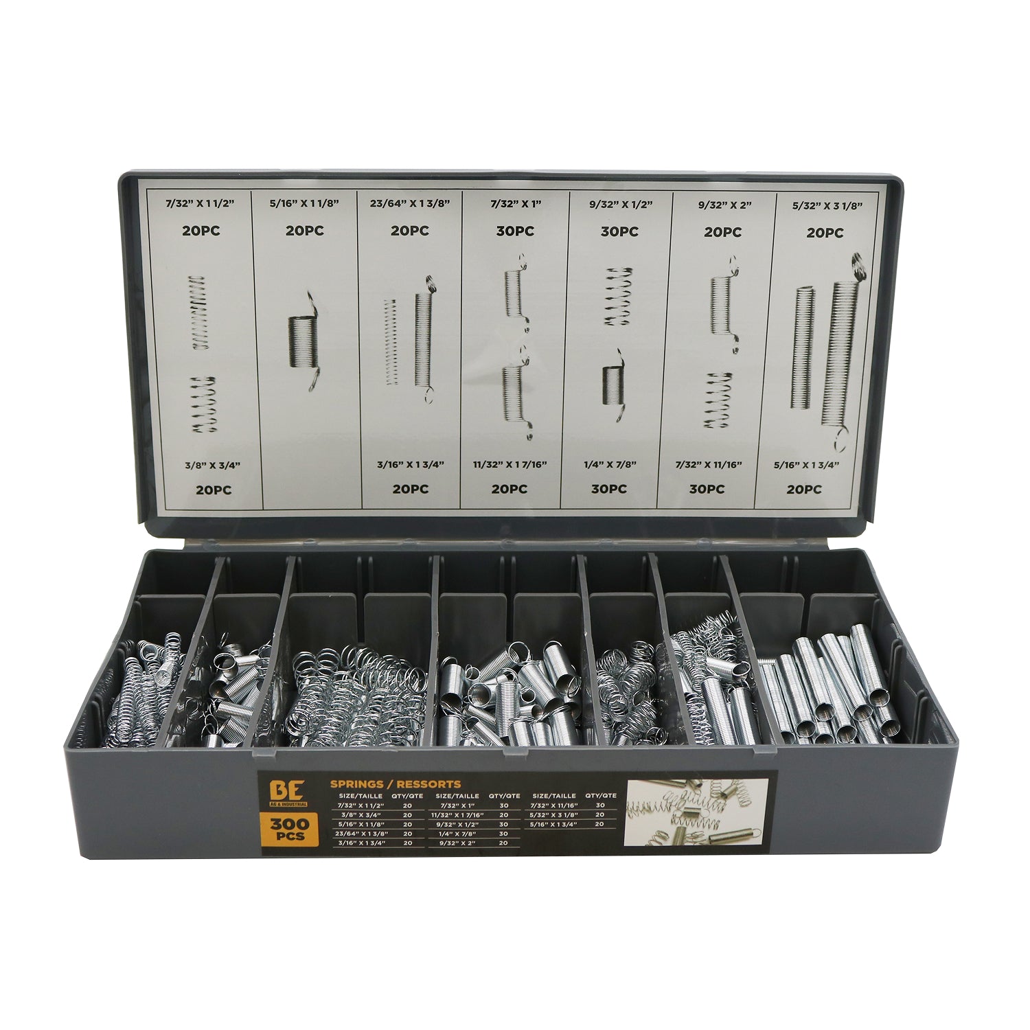 O-ring, Cotter Pin, and Spring Assortment Kit with Bonus Storage Container, 1000 Pieces-zoom-3