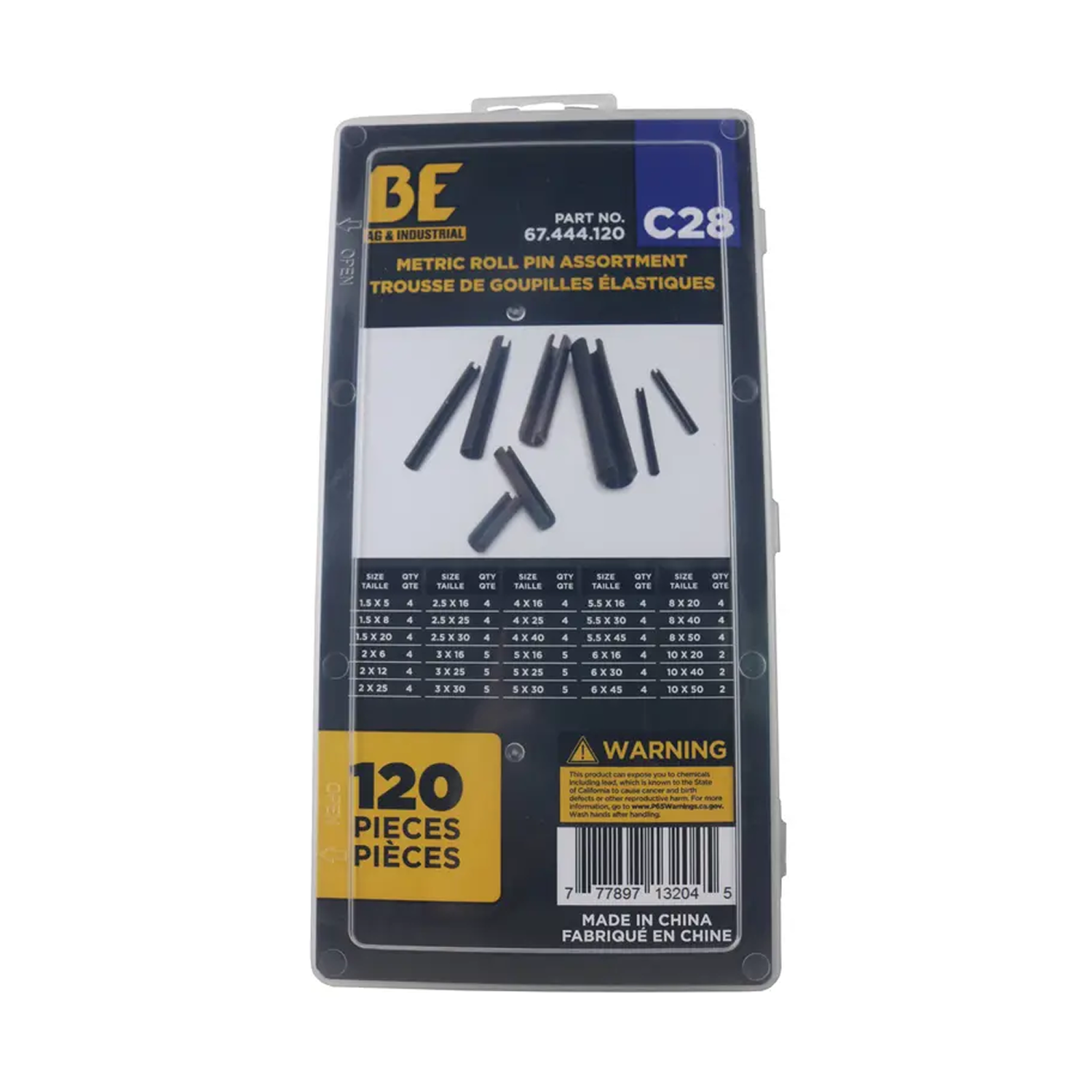 120-Piece Metric Roll Pin Assortment Kit-1