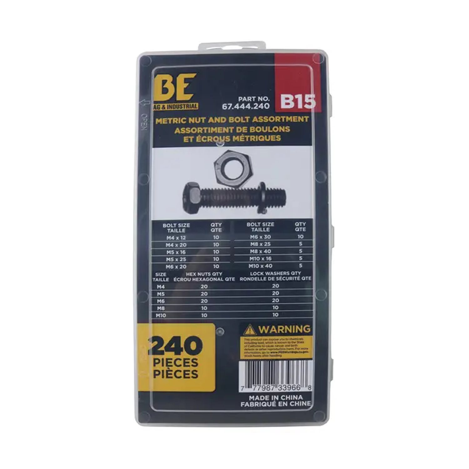240-Piece Metric Nut And Bolt Assortment Kit-1