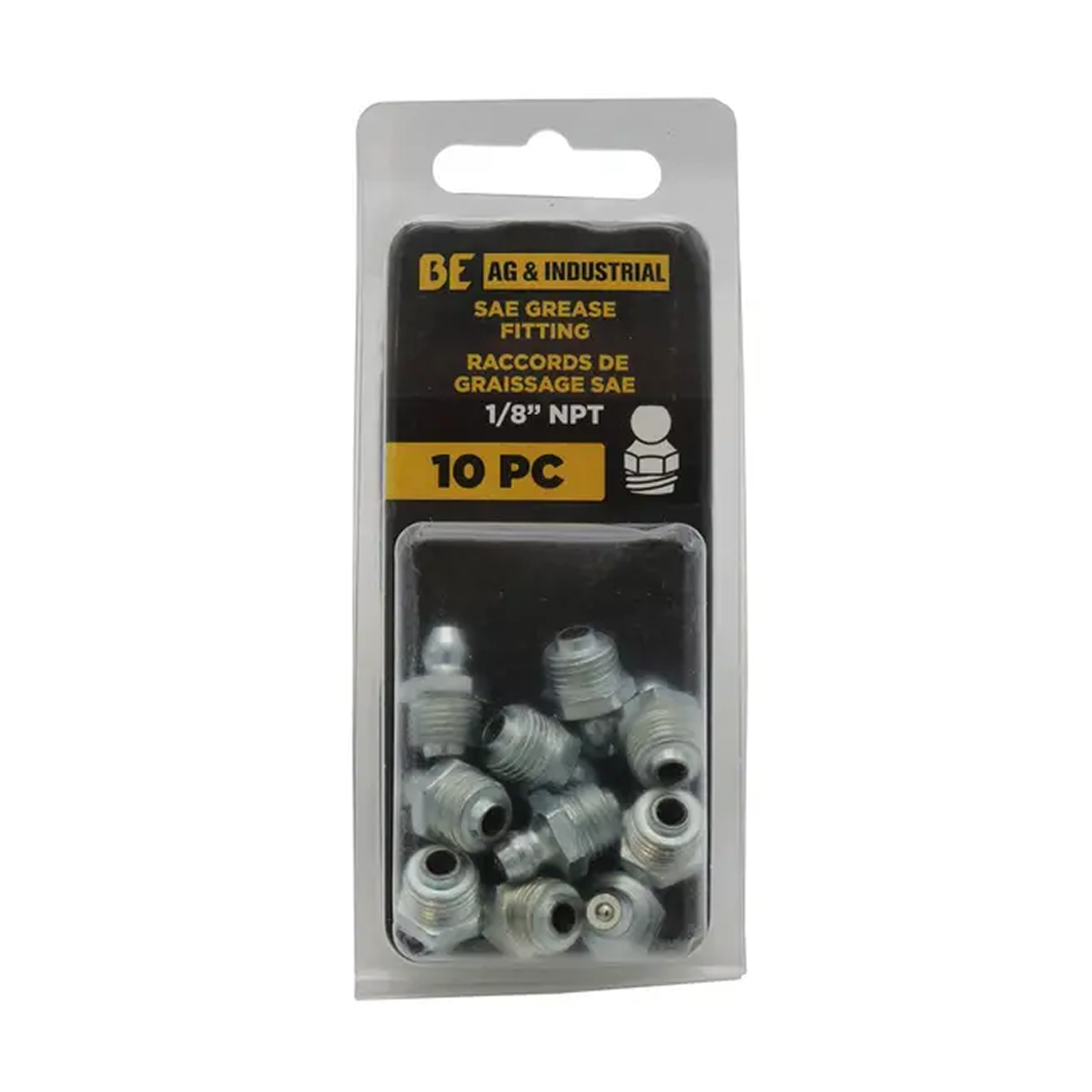 10-Piece 1/8" NPT Straight SAE Grease Fittings Kit