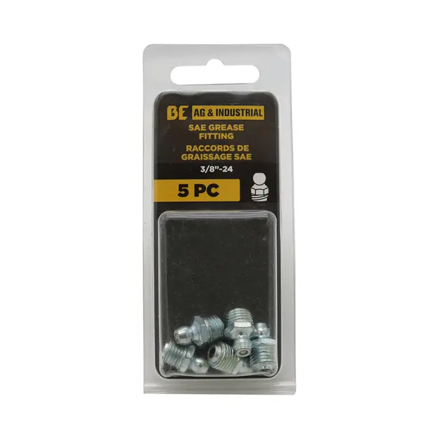 5-Piece 3/8"-24 Straight SAE Grease Fittings Kit