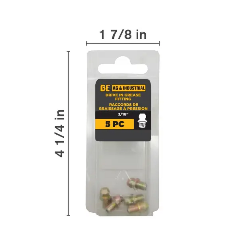 5-Piece 3/16" Drive In Grease Fitting Kit-zoom-