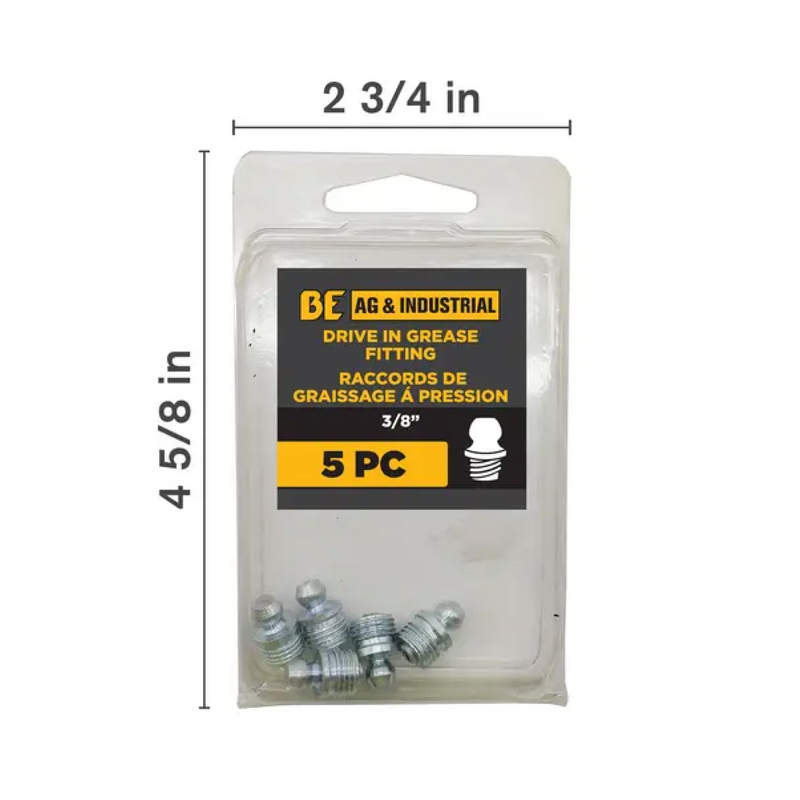 5-Piece 3/8" Drive In Grease Fitting Kit-zoom-