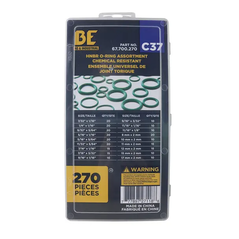 270-Piece HNBR Chemical Resistant O-Ring Assortment Kit-zoom-