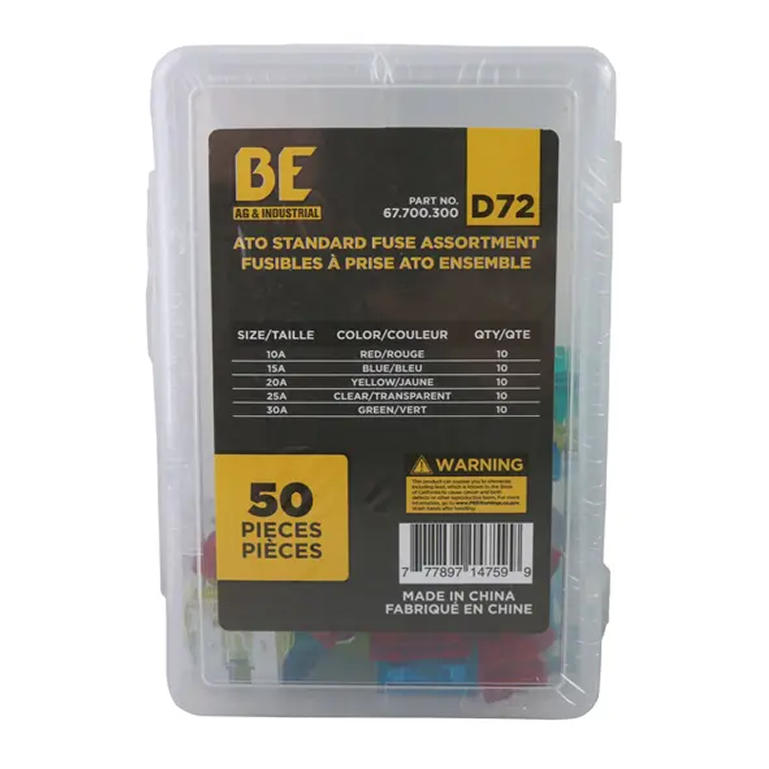 50-Piece ATO Standard Fuse Assortment Kit
