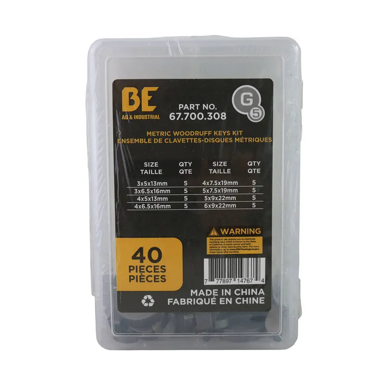 40-Piece Metric Woodruff Key Assortment Kit-zoom-