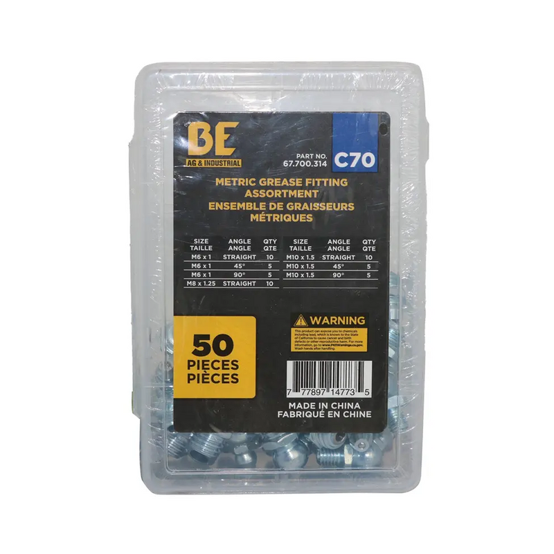 50-Piece Metric Grease Fitting Assortment Kit-zoom-