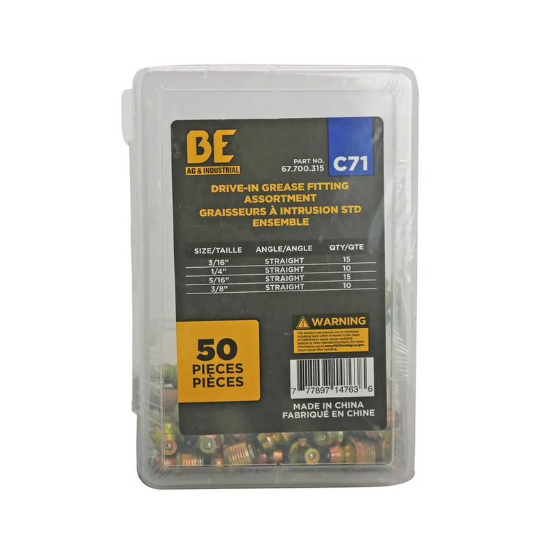 50-Piece Drive-in Grease Fitting Assortment Kit-zoom-