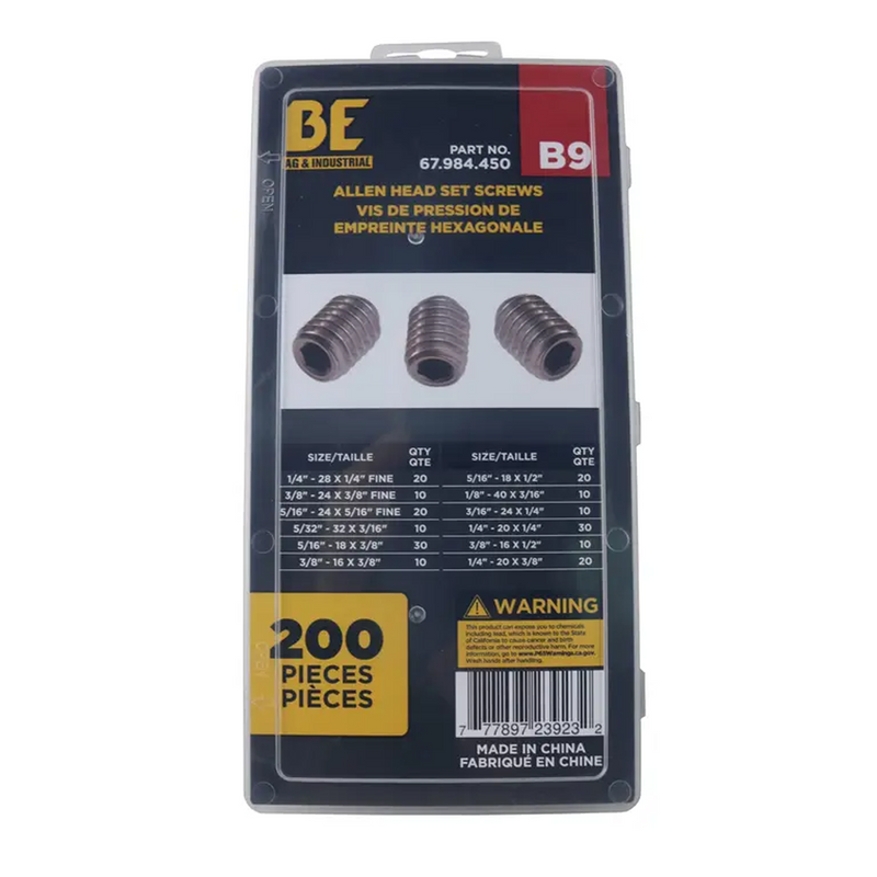 200-Piece Allen Head Set Screw Assortment Kit-zoom-