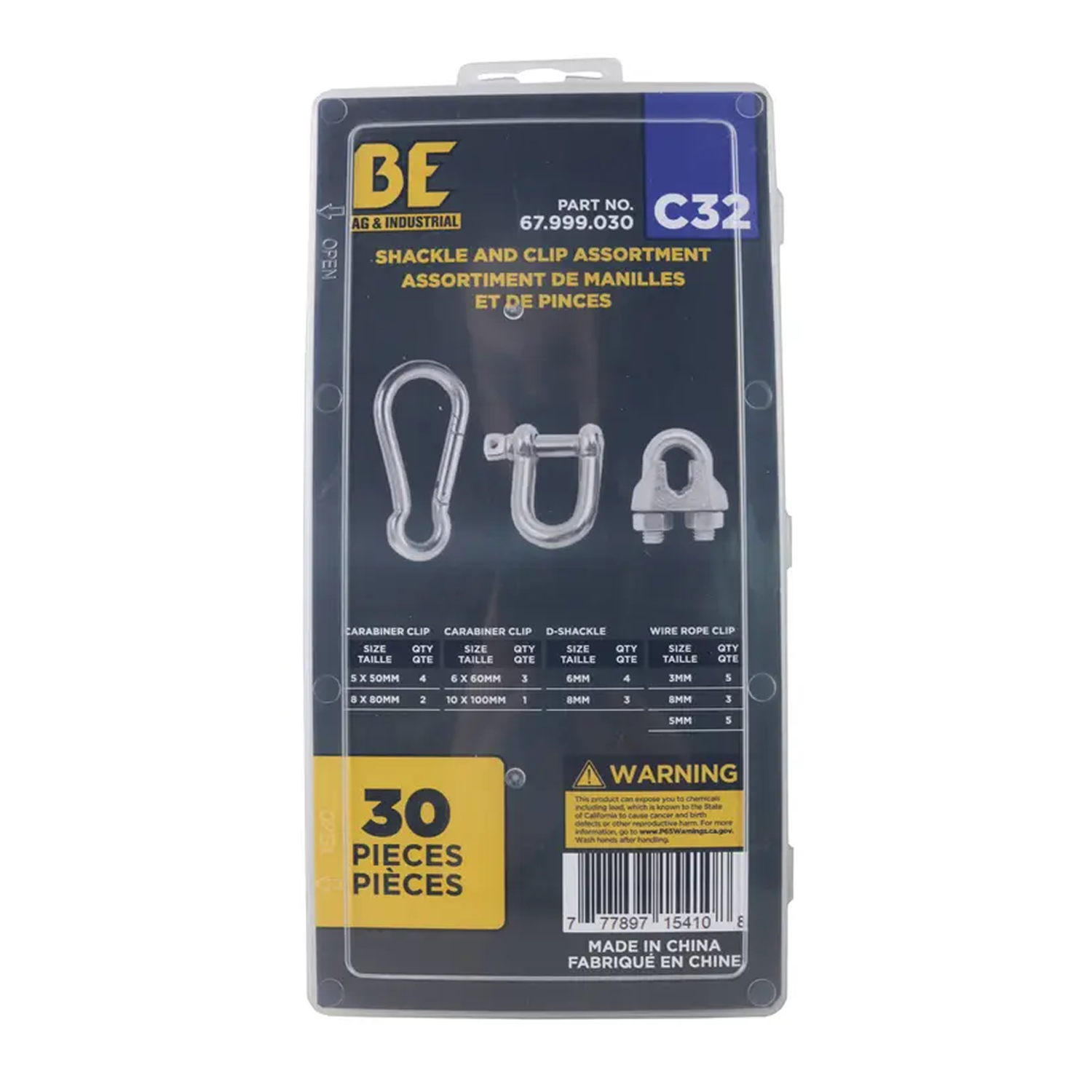 30-Piece Shackle and Clip Assortment Kit-1