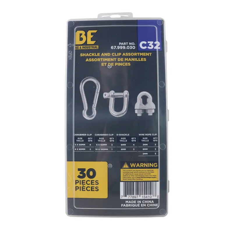 30-Piece Shackle and Clip Assortment Kit-zoom-