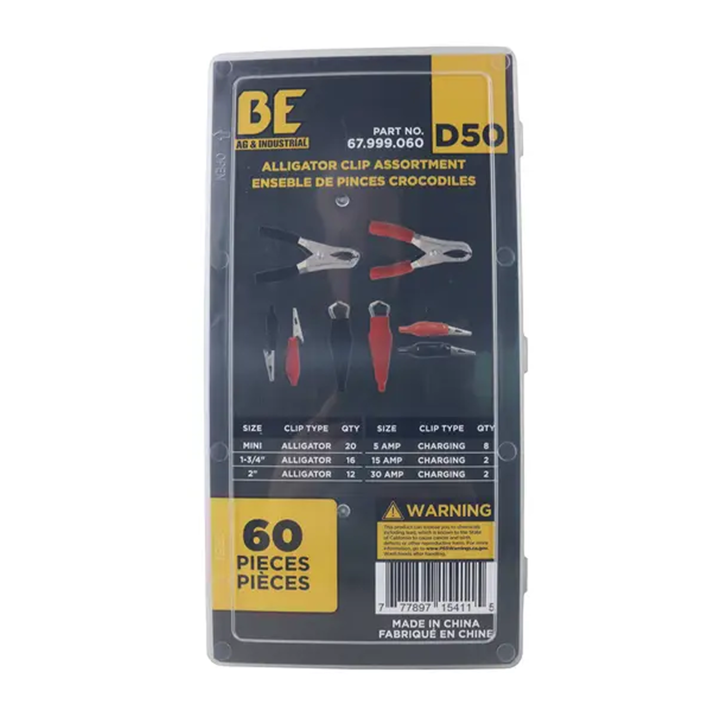 60-Piece Alligator Clip Assortment Kit