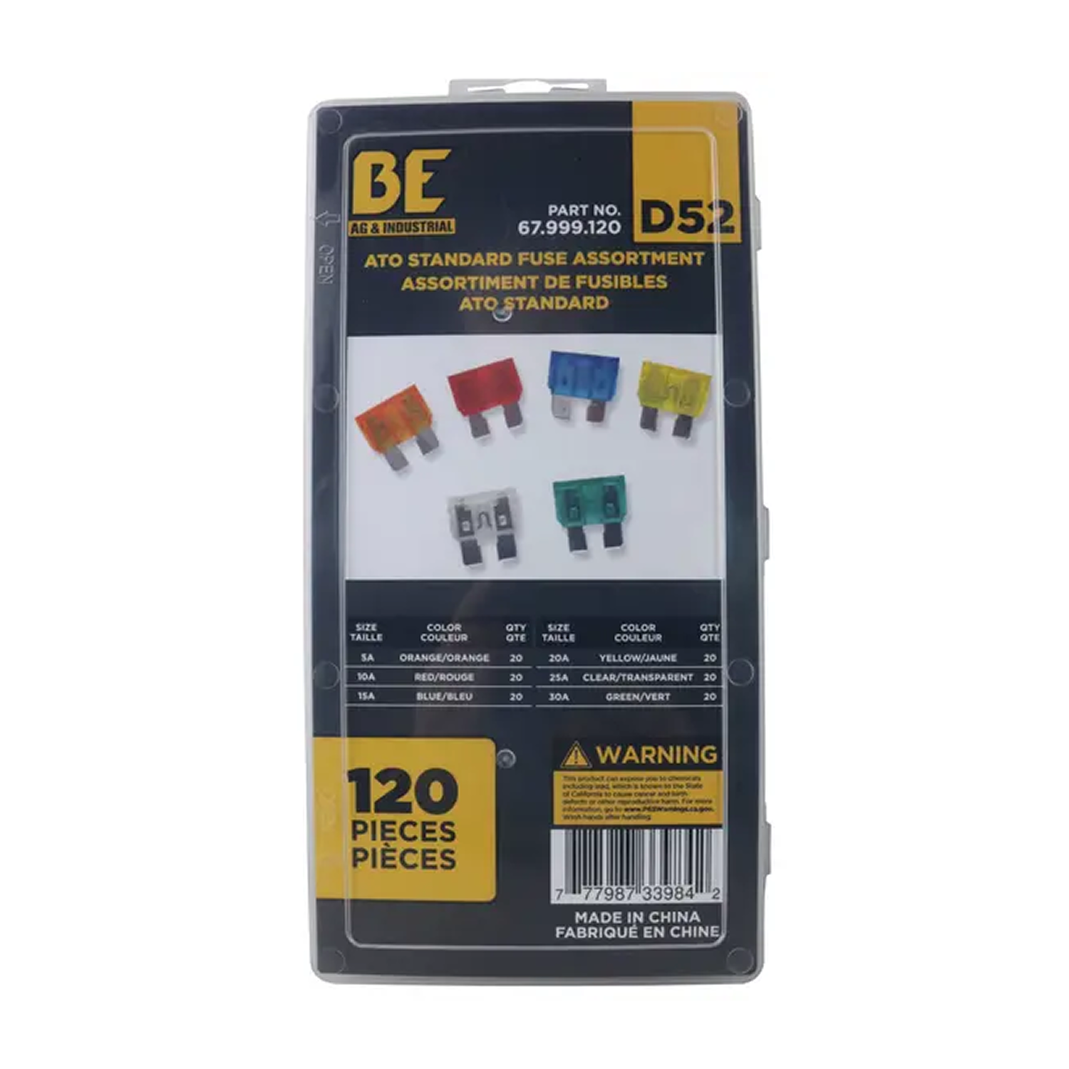 120-Piece ATO Standard Fuse Assortment Kit