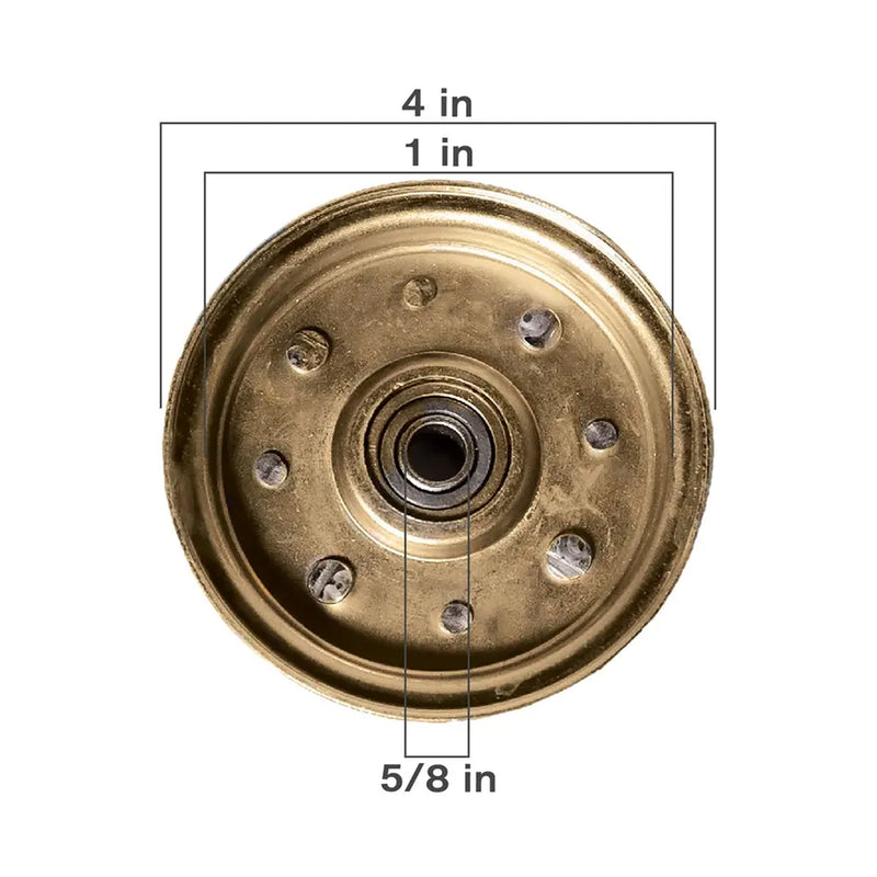 4" Flat Type Idler Pulley, 5/8" Bore, 1" Inside Width-zoom-